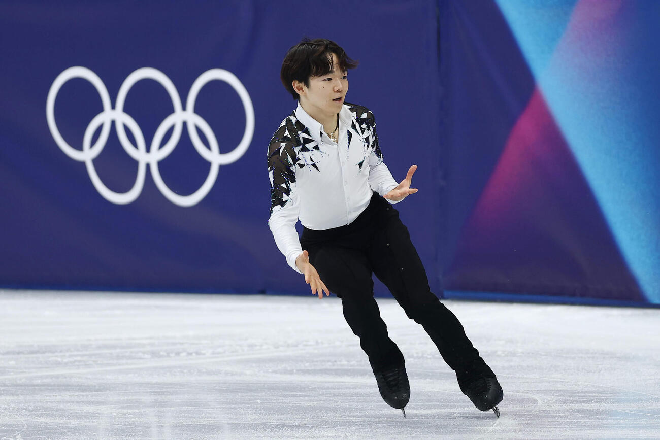 男子SPで演技する鍵山（2026年2月撮影）