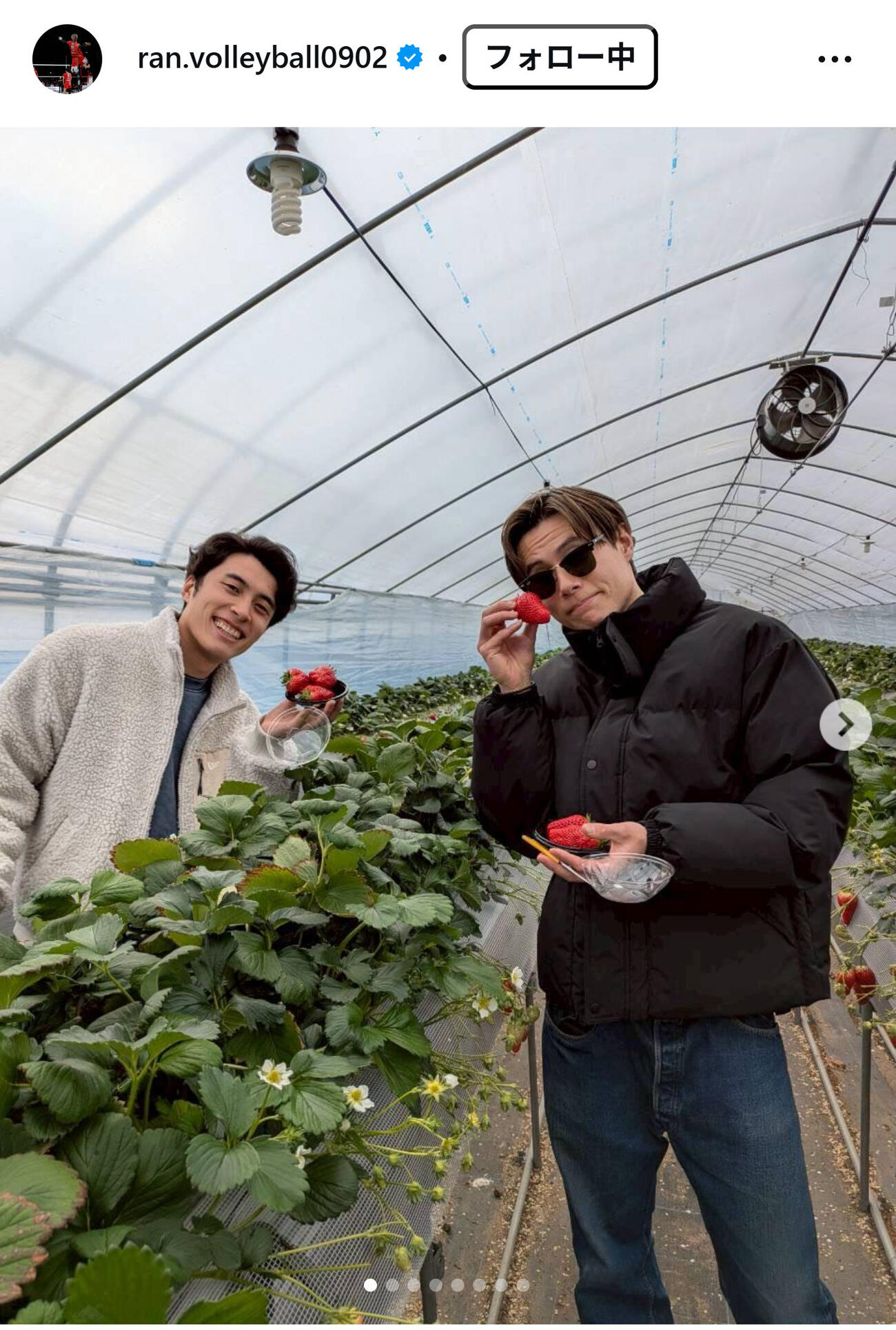 高橋藍のインスタグラムから