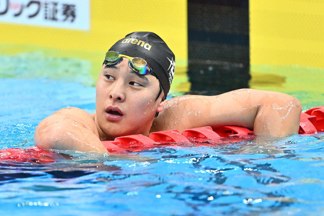男子200メートル個人メドレー予選を終えた瀬戸（撮影・滝沢徹郎）