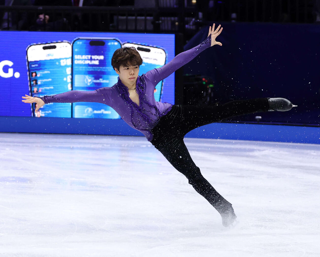 フィギュア世界選手権　男子SPで演技する佐藤駿（撮影・PNP）＝2026年3月26日