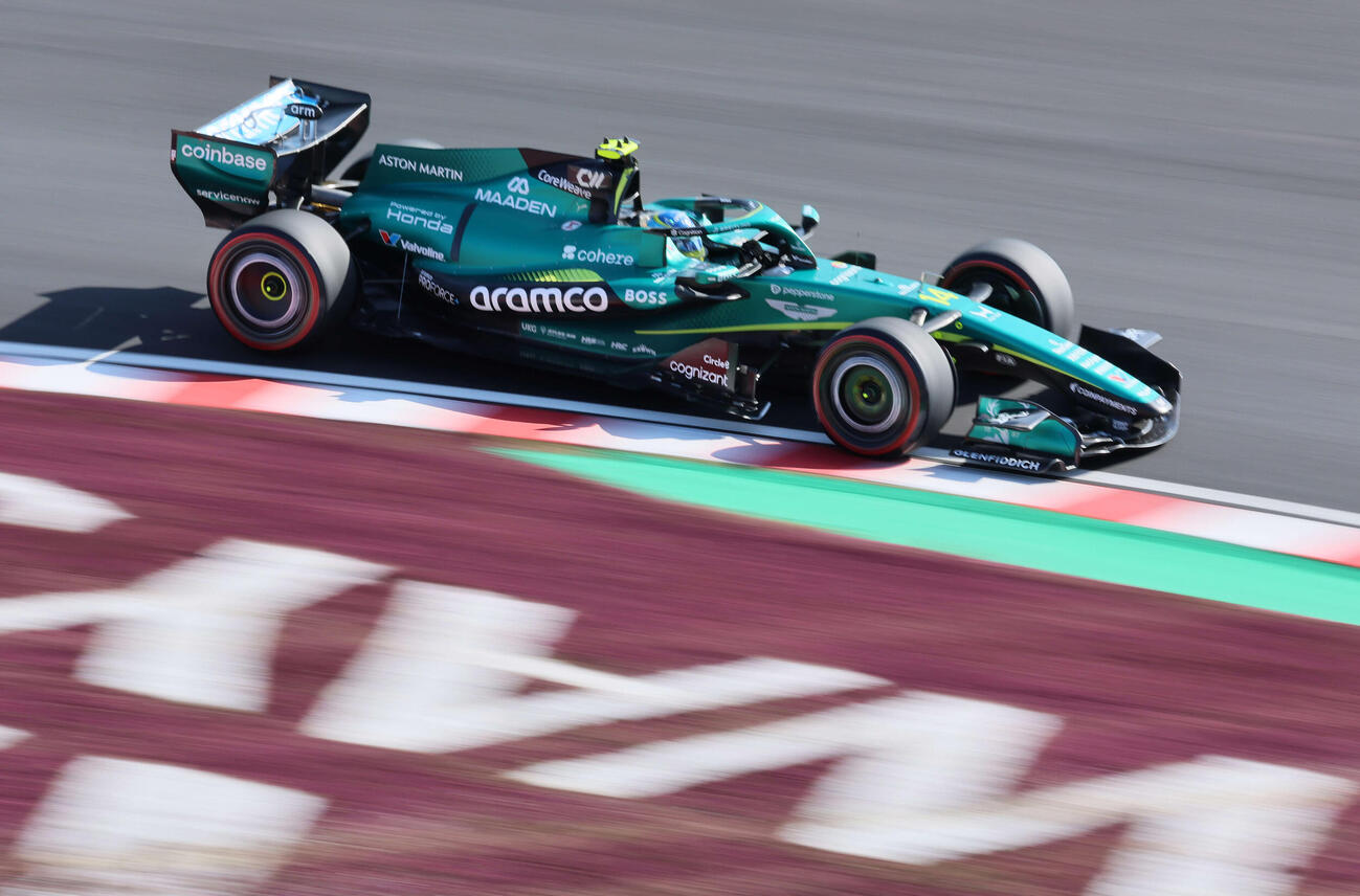 フリープラクティス2で19となったアストンマーティンホンダのアロンソ（撮影・宮崎幸一）