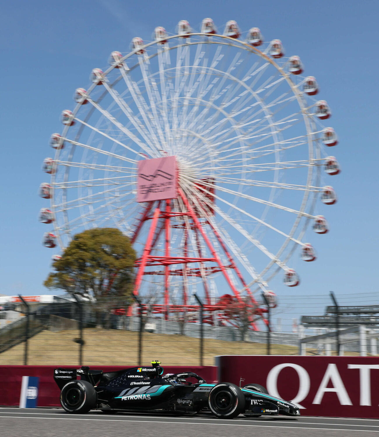 フリープラクティス1で2番手タイムを出したメルセデスのアントネッリ（撮影・宮崎幸一）