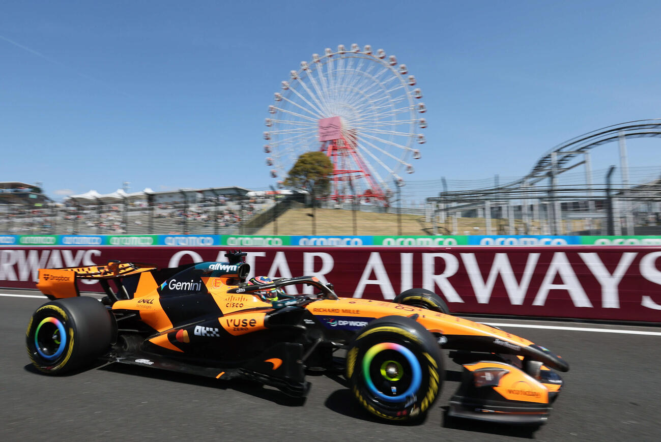 FP2で最速タイムを出したマクラーレンのピアストリ（撮影・宮崎幸一）