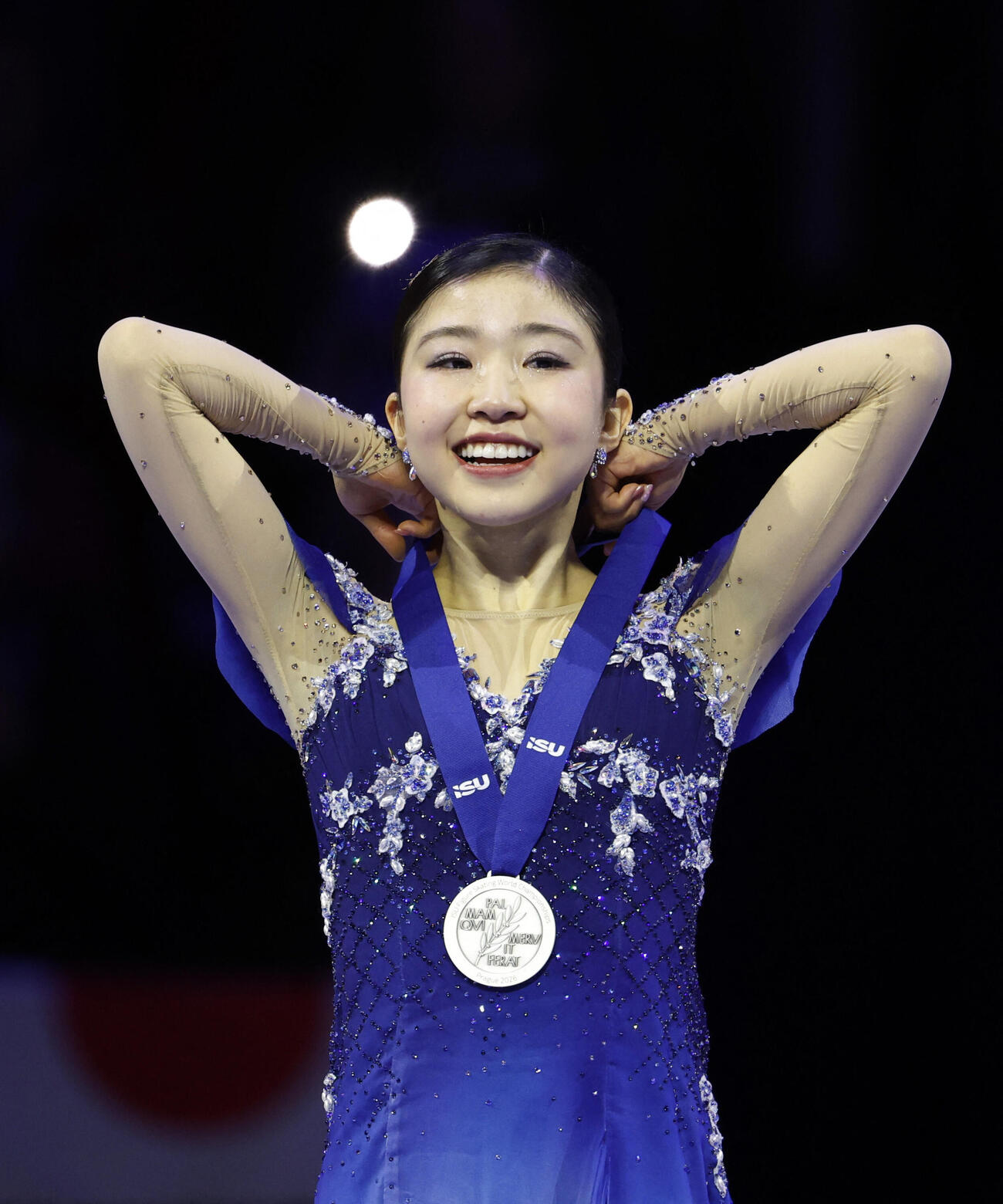 女子フリー　銀メダルを獲得した千葉百音（AP）