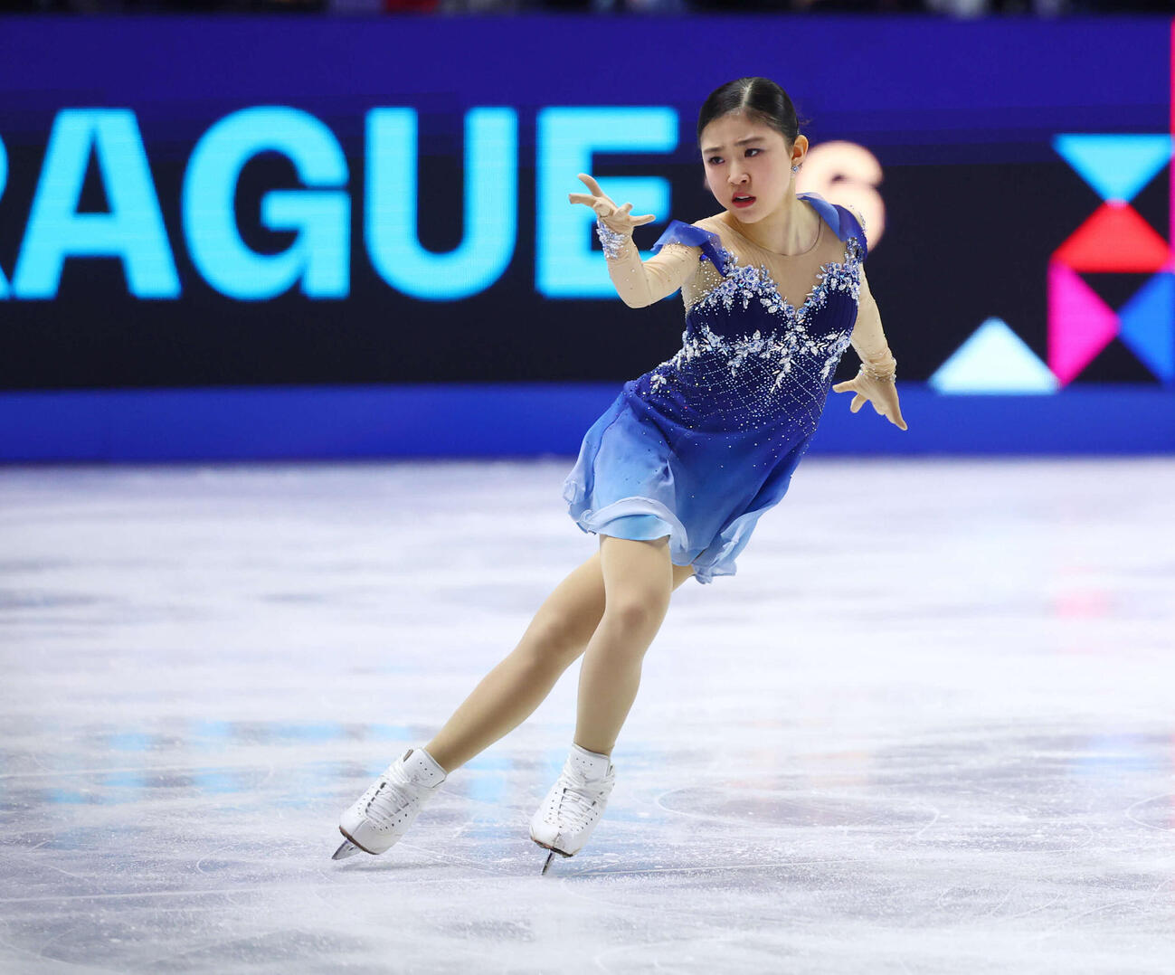 フィギュア世界選手権　女子フリーの演技をする千葉百音（撮影・PNP）