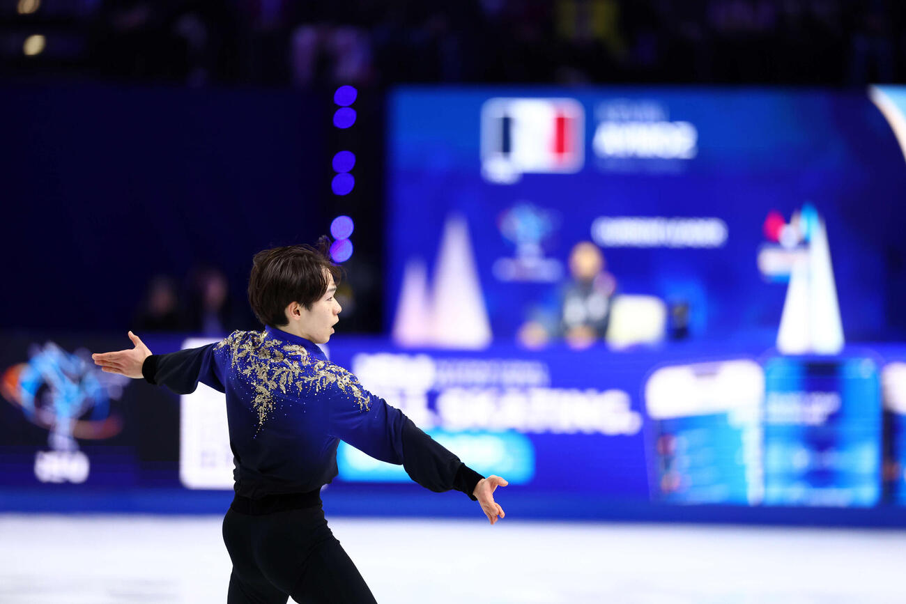 フィギュア世界選手権　男子フリーの演技をする鍵山優真（撮影・PNP）＝2026年3月28日