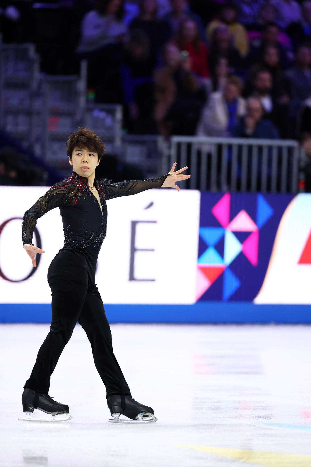 フィギュア世界選手権　男子フリーで演技をする佐藤駿（撮影・PNP）