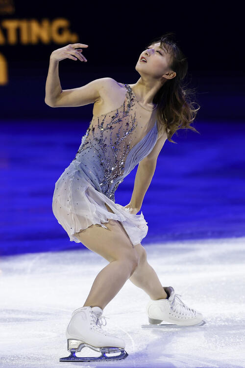 エキシビションで演技する坂本花織＝プラハ（共同）