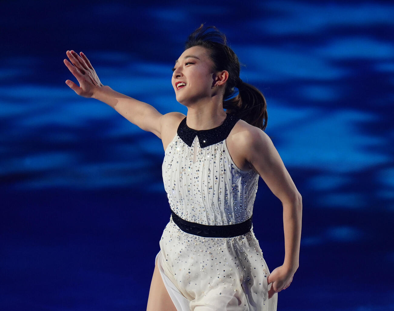 演技を披露する坂本花織（撮影・清水貴仁）