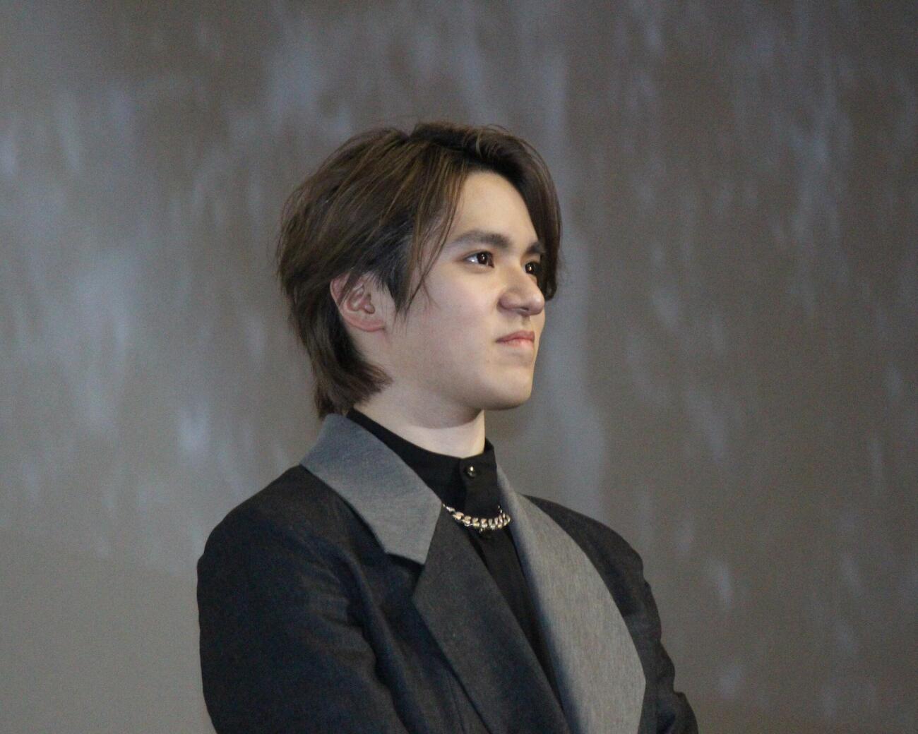 劇場版「Ice Brave　新横浜　Special Edition」映画館公開記念舞台挨拶に登壇した宇野昌磨さん（撮影・勝部晃多）