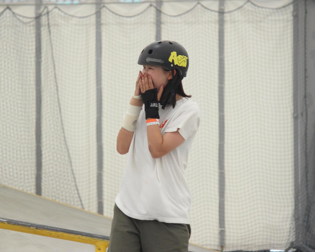 日本オープン決勝で笑みを浮かべる吉沢（撮影・勝部晃多）