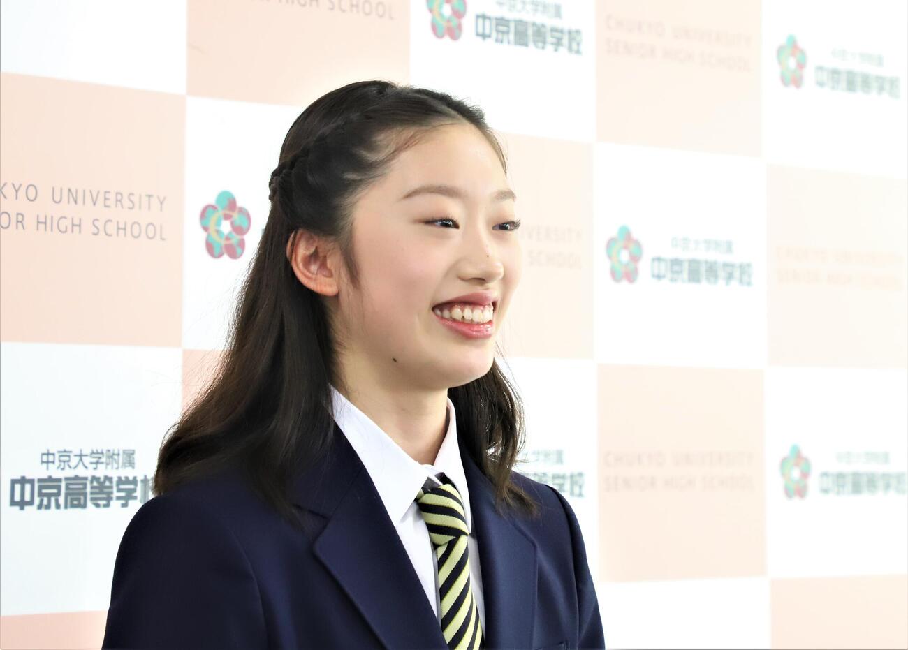 中京大中京高の入学式に出席した岡田（撮影・藤塚大輔）