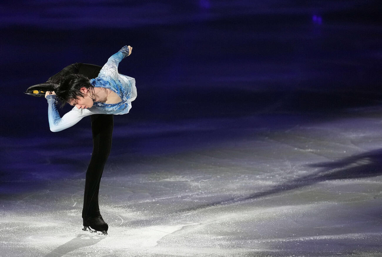 ダイナミックな演技でファンを魅了する羽生結弦さん（撮影・たえ見朱実）