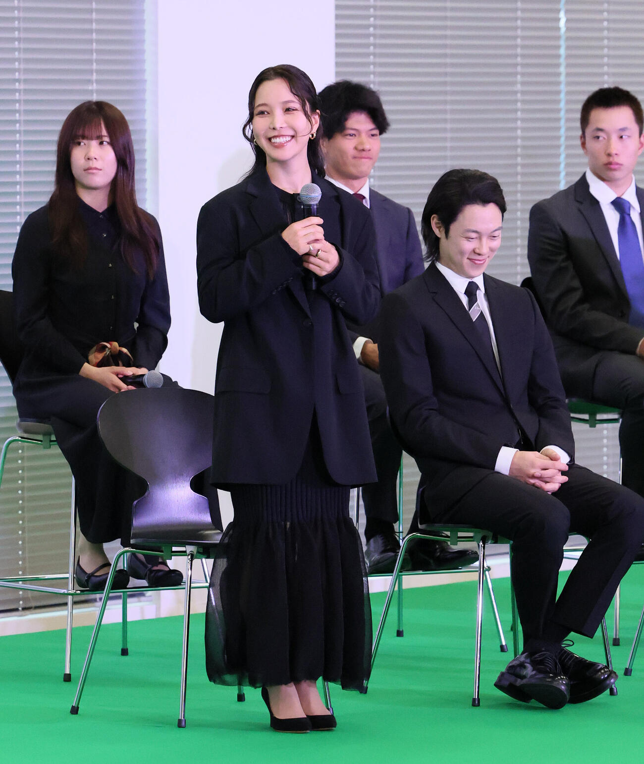 エイブルスノーアスリート表彰式で登壇した高梨沙羅（撮影・丹羽敏通）