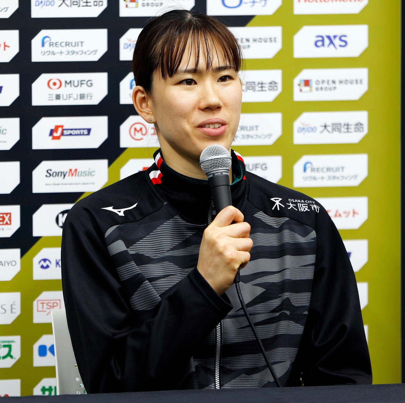 SAGA久光対大阪M　試合後の会見に登壇した大阪M林琴奈（撮影・山本朝陽）