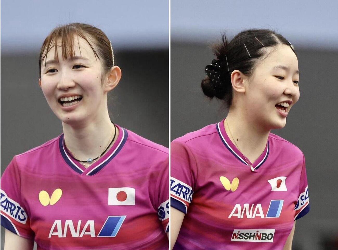早田ひな（左）と張本美和（2026年4月撮影）