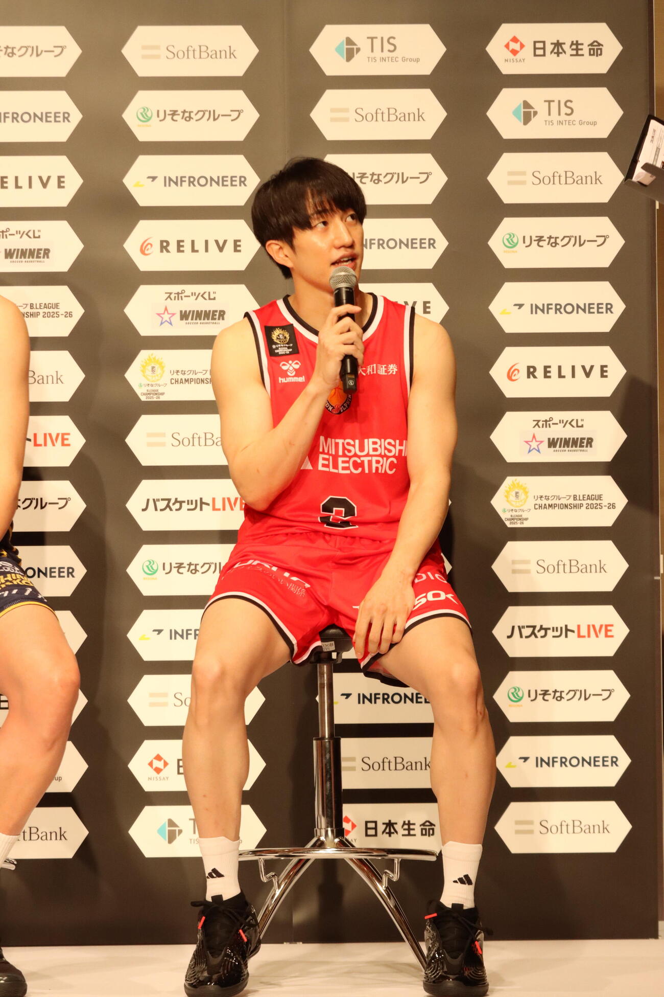 BリーグCS進出会見に出席した名古屋D斎藤拓実（撮影・保坂果那）