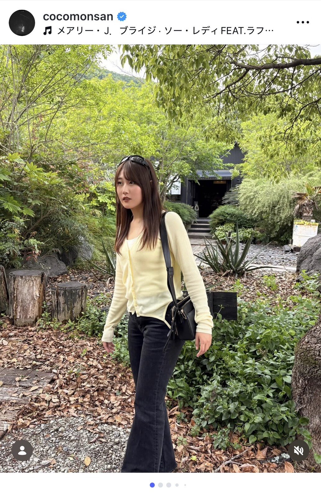 インスタグラムで私服姿を公開した村瀬心椛（画像はスクリーンショット）