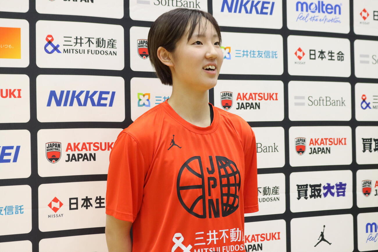 バスケットボール女子日本代表合宿に参加する田中こころ（撮影・保坂果那）