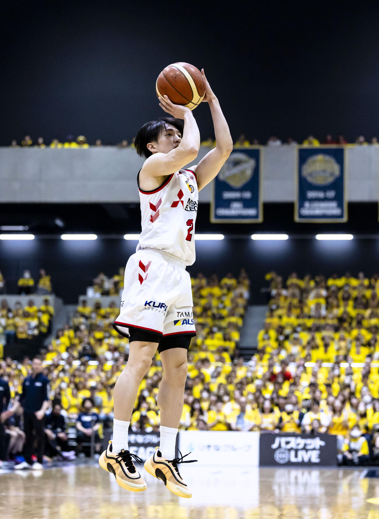 宇都宮戦でシュートを放つ名古屋Dの斎藤（C）B．LEAGUE