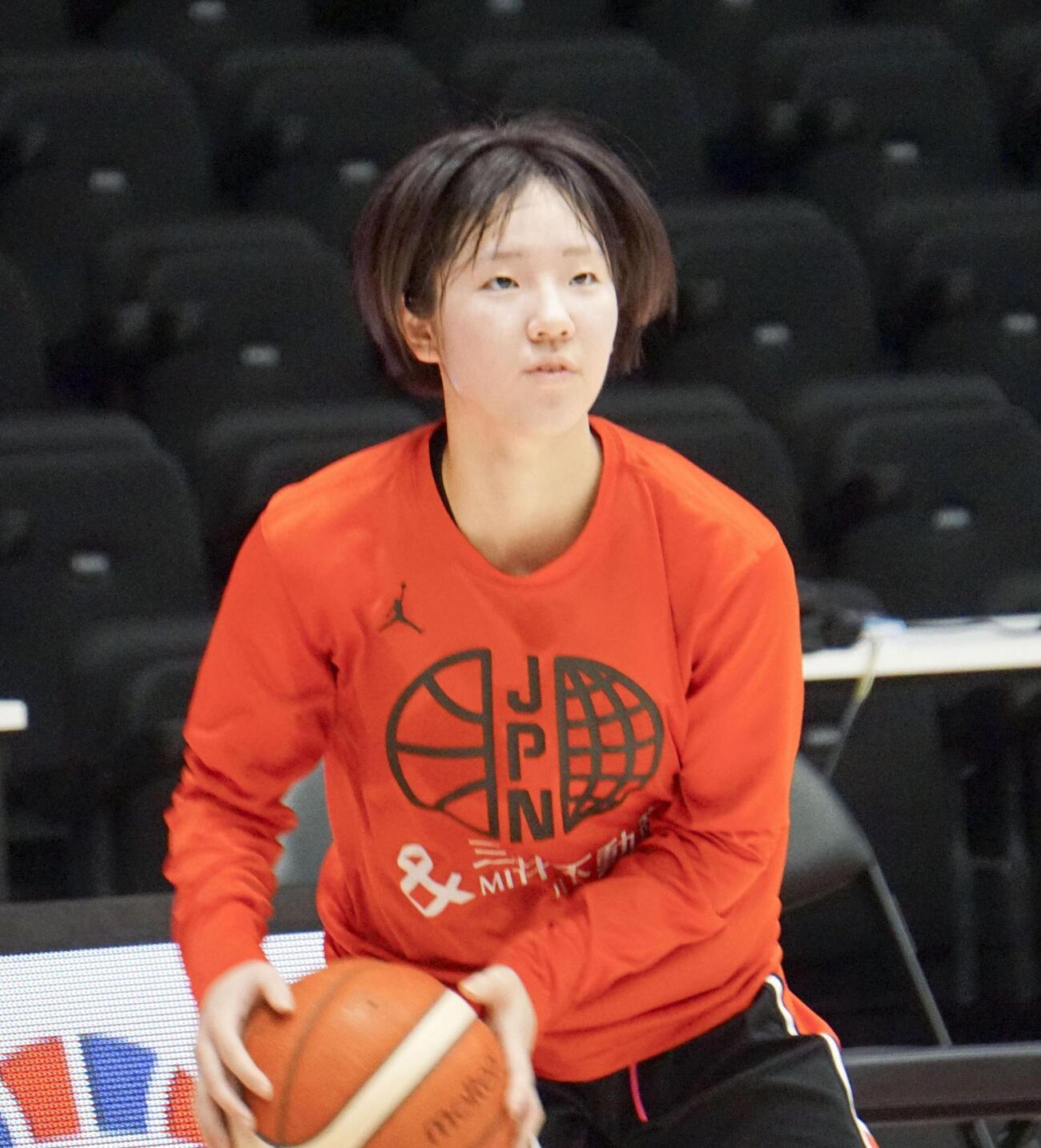 調整するバスケ女子日本代表の田中こころ（共同）