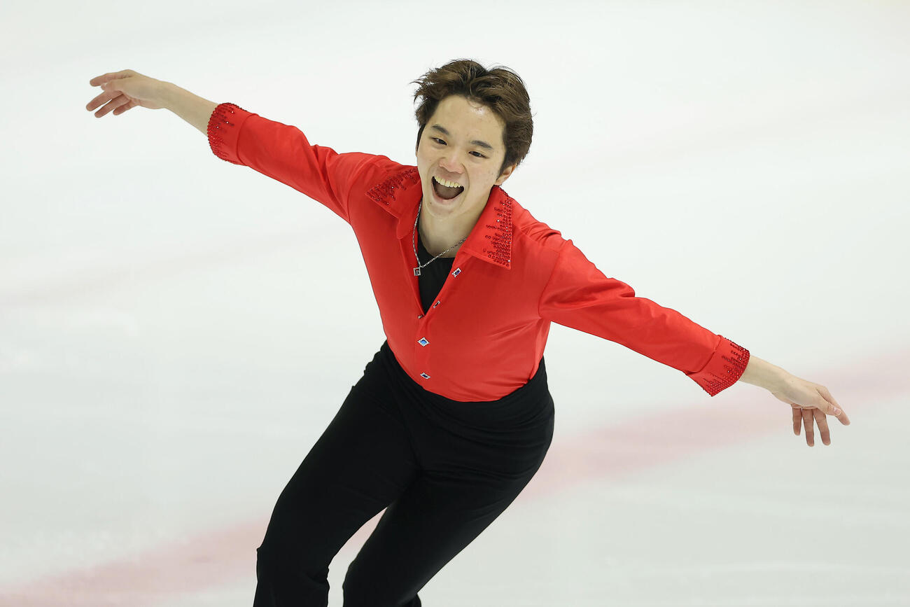 エキシビションで演技を披露する友野一希（撮影・前田充）