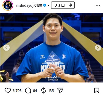 西田有志のインスタグラムから