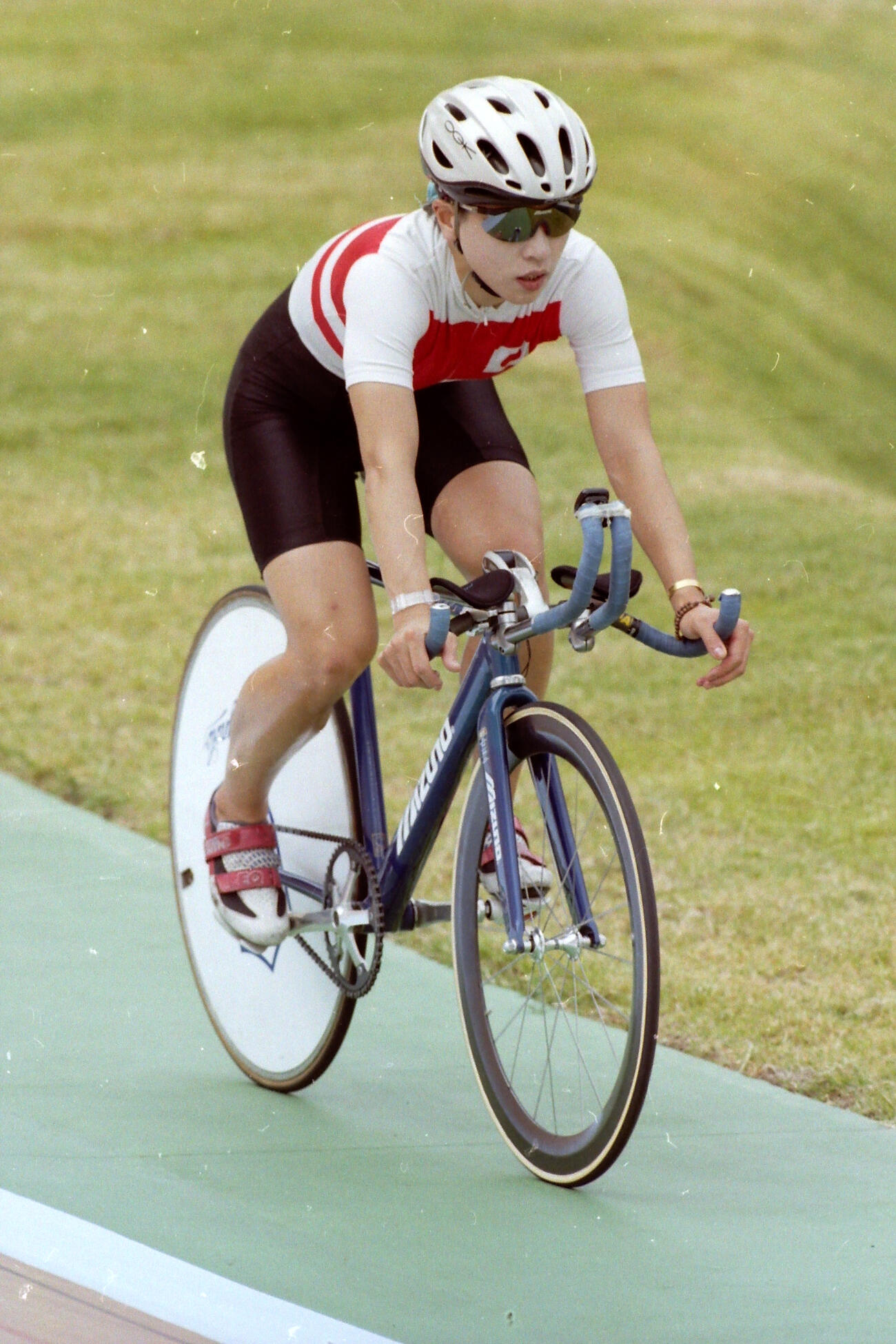 アトランタ五輪自転車競技を前に練習する橋本聖子（1996年7月17日撮影）