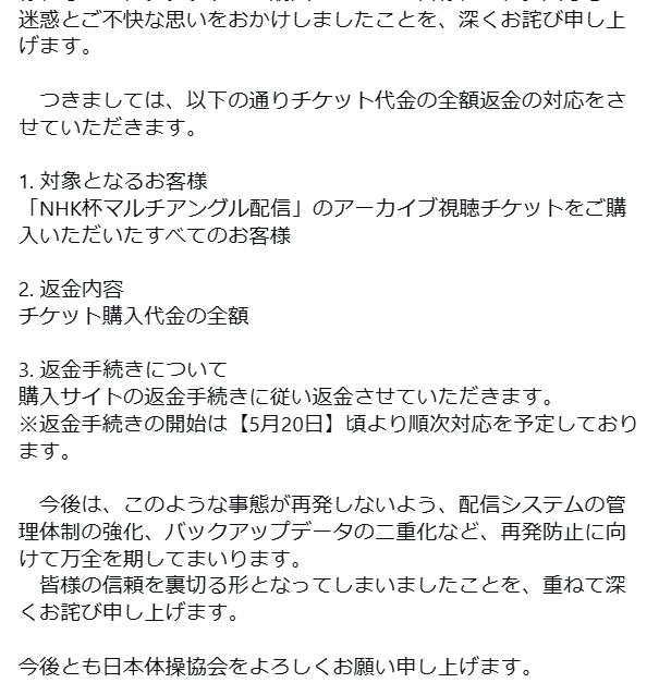 日本体操協会のインスタグラムから