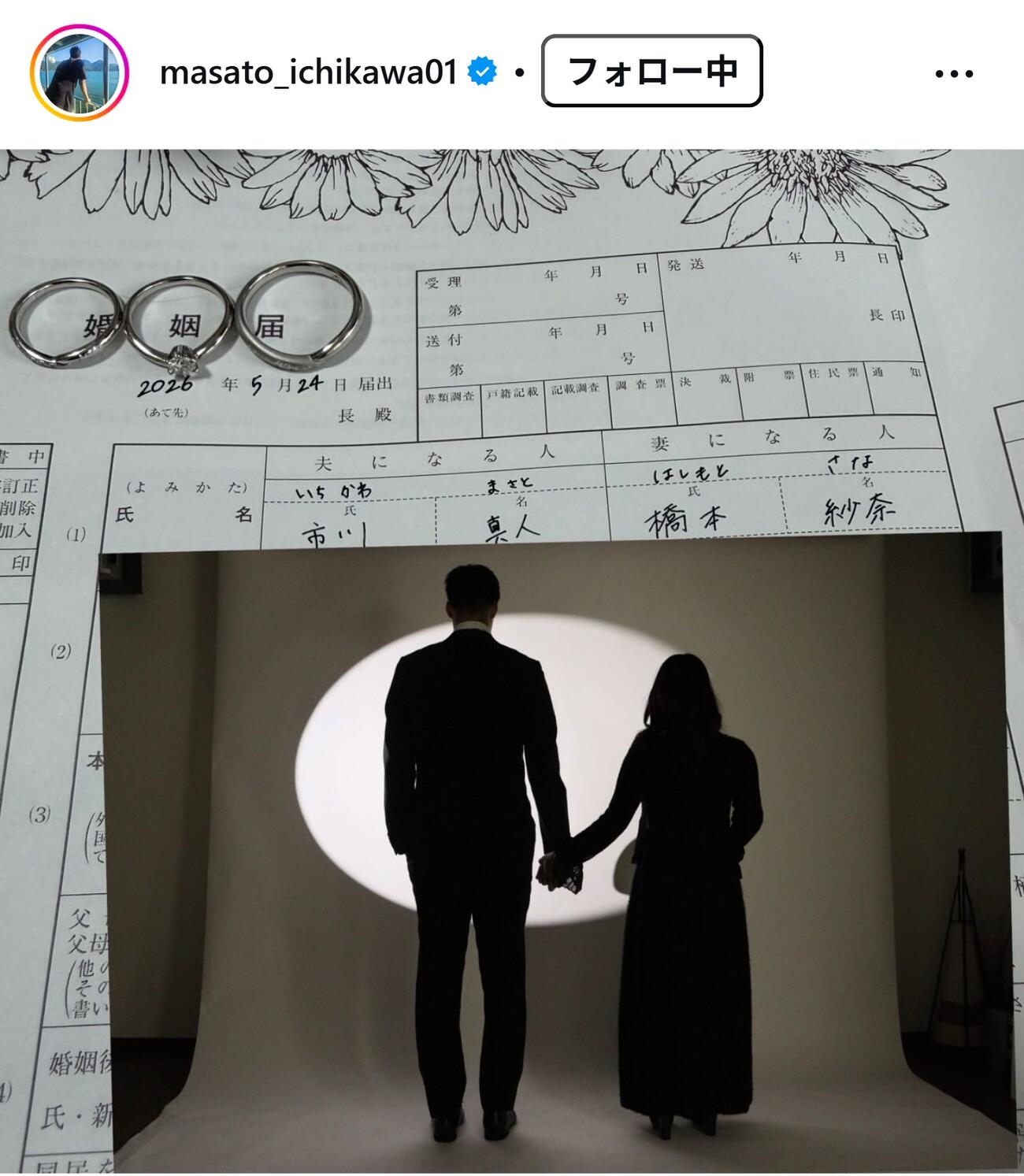 市川真人のインスタグラムから