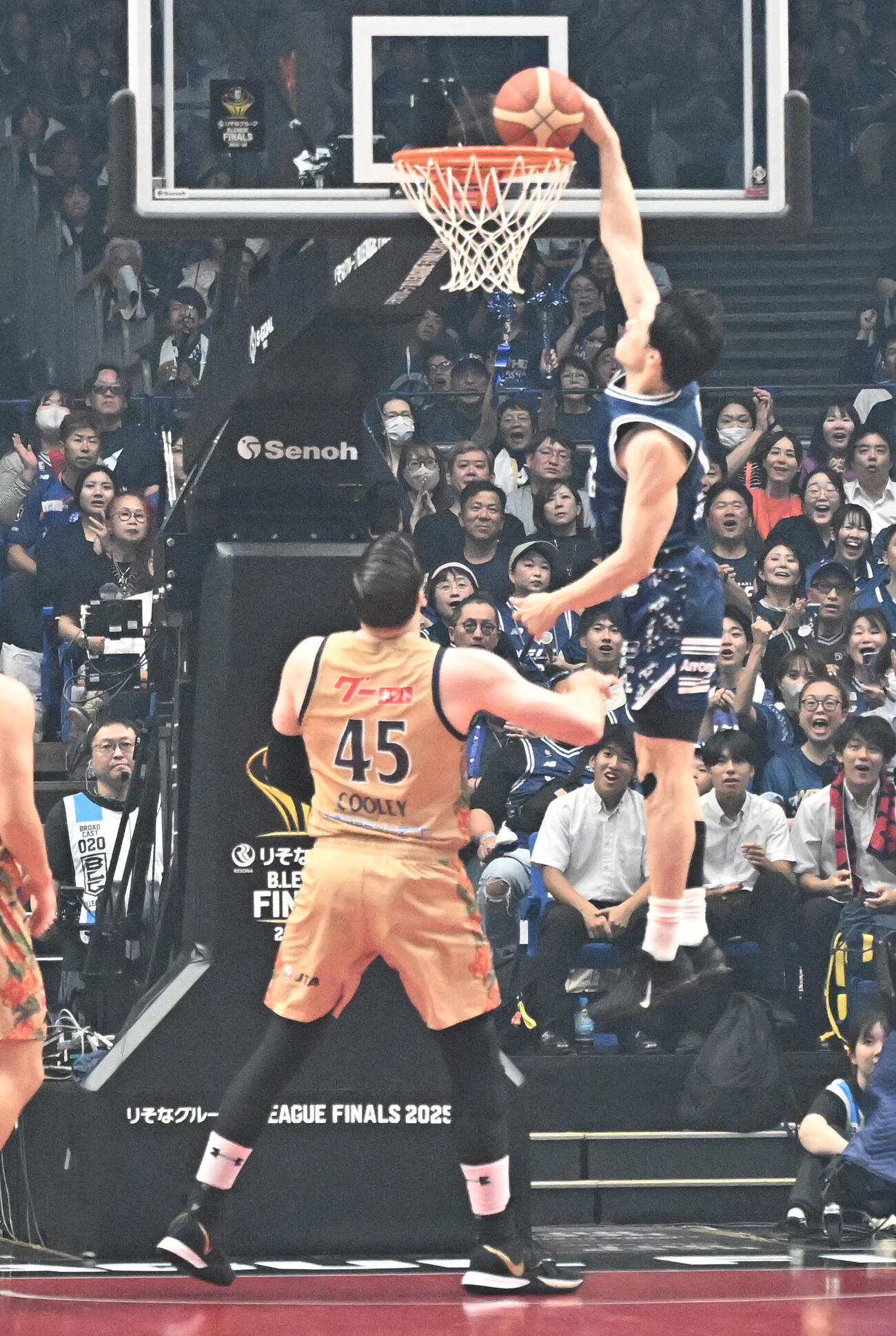 Bリーグ決勝第3戦　長崎対琉球　第1Q、シュートを決める長崎の馬場雄大（撮影・千葉一成）