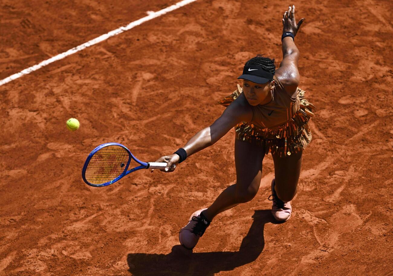 女子シングルス3回戦でプレーする大坂なおみ（共同）