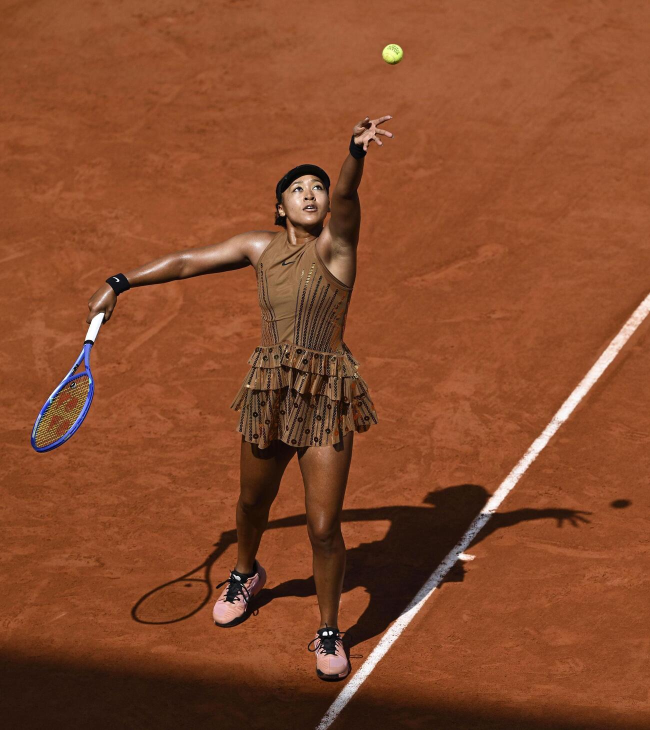 女子シングルス3回戦でプレーする大坂なおみ（共同）