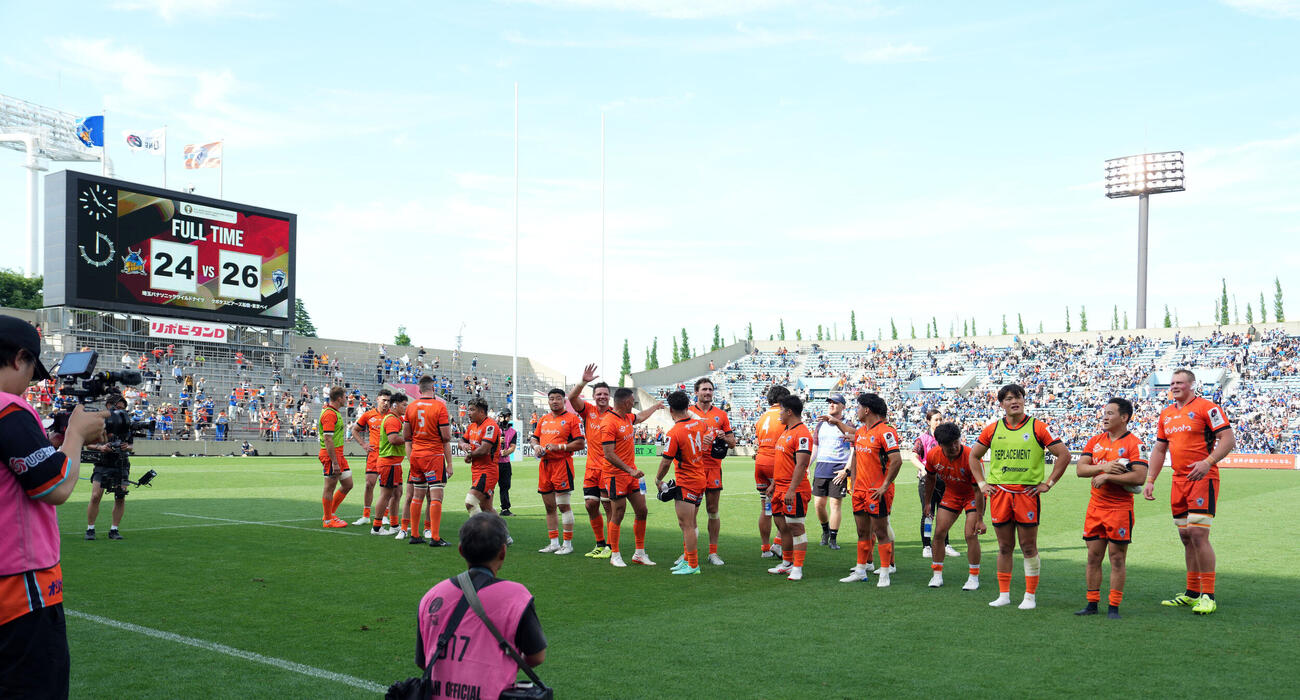 埼玉対東京ベイ　埼玉に勝利した東京ベイ（撮影・たえ見朱実）