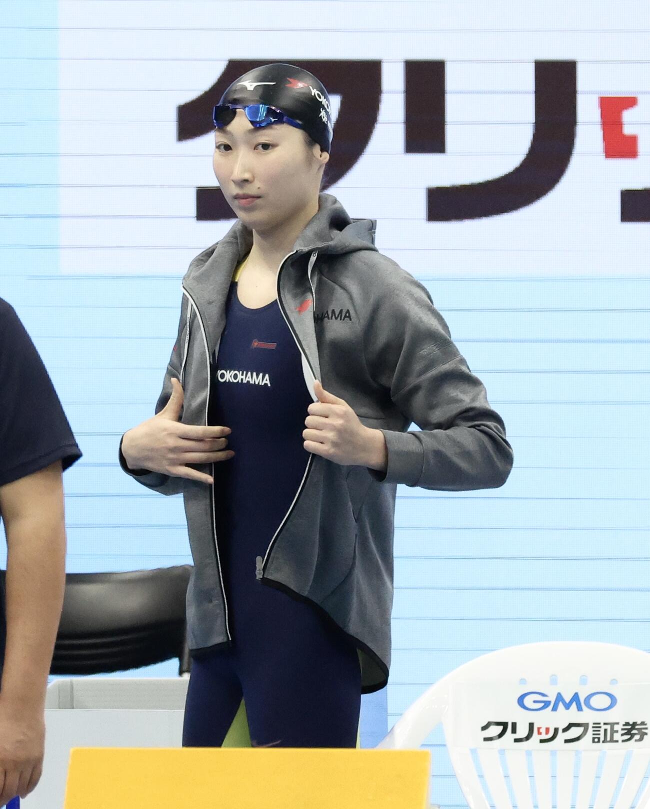 第102回日本選手権水泳競技大会　第1日　女子100メートルバタフライ予選に臨む池江璃花子（撮影・河田真司）