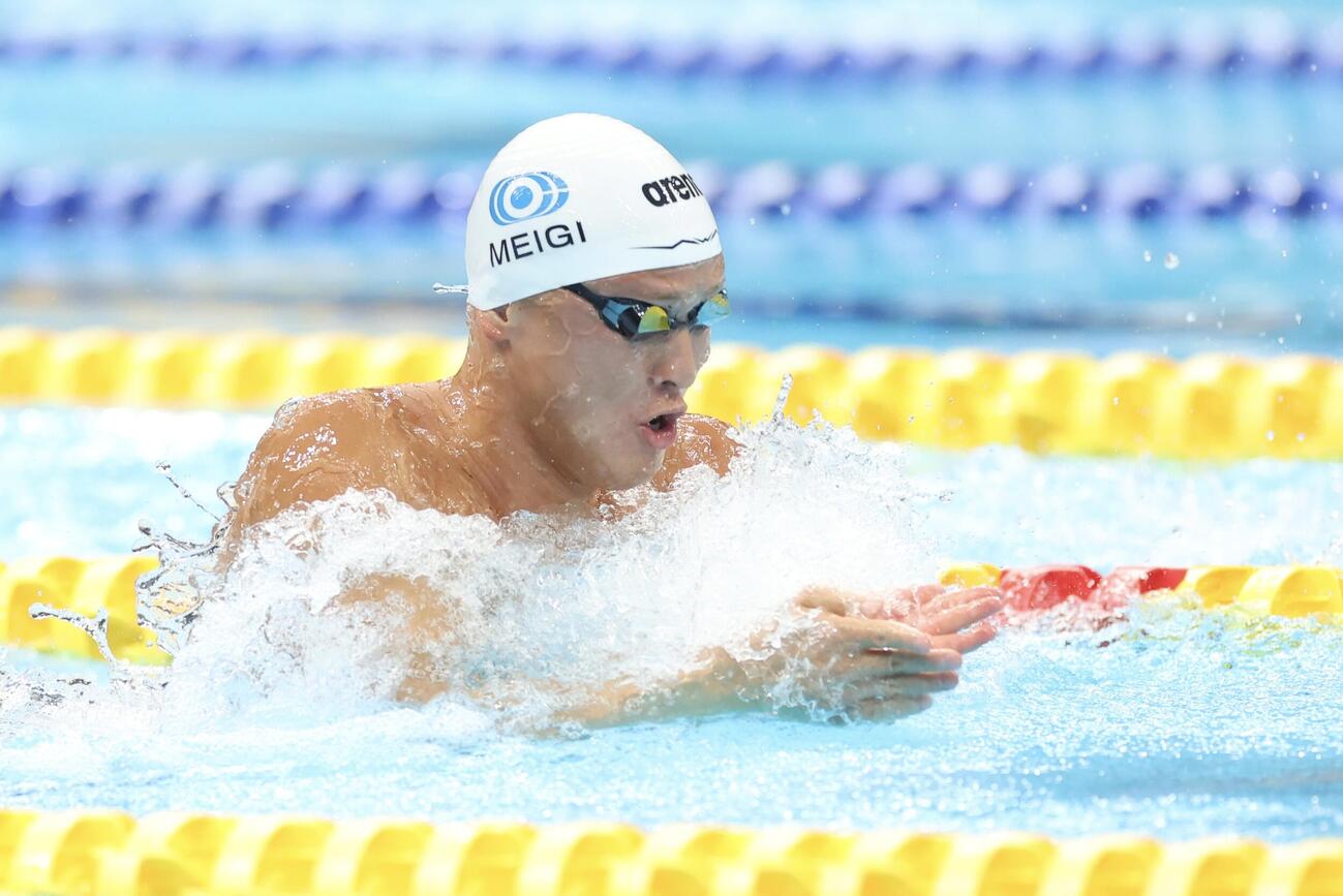 第102回日本選手権水泳競技大会　第2日　男子50メートル平泳ぎで力泳する谷口卓（撮影・河田真司）
