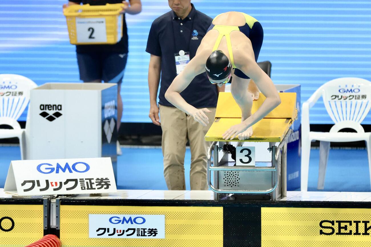 第102回日本選手権水泳競技大会　第3日　女子100メートル自由形予選に臨む池江璃花子（撮影・河田真司）＝2026年6月6日
