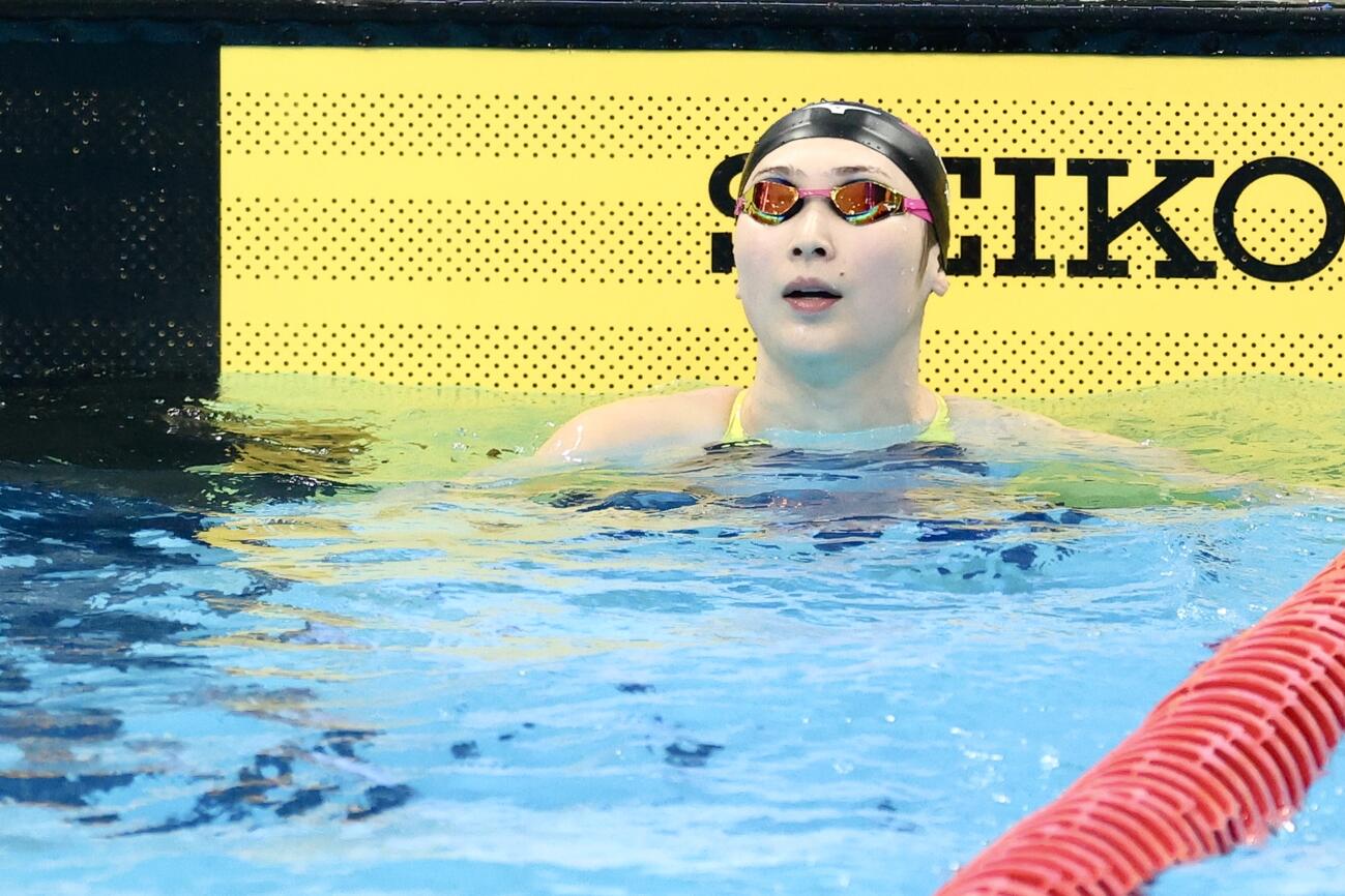 第102回日本選手権水泳競技大会　第3日　女子50メートルバタフライ予選を終える池江璃花子（撮影・河田真司）＝2026年6月6日