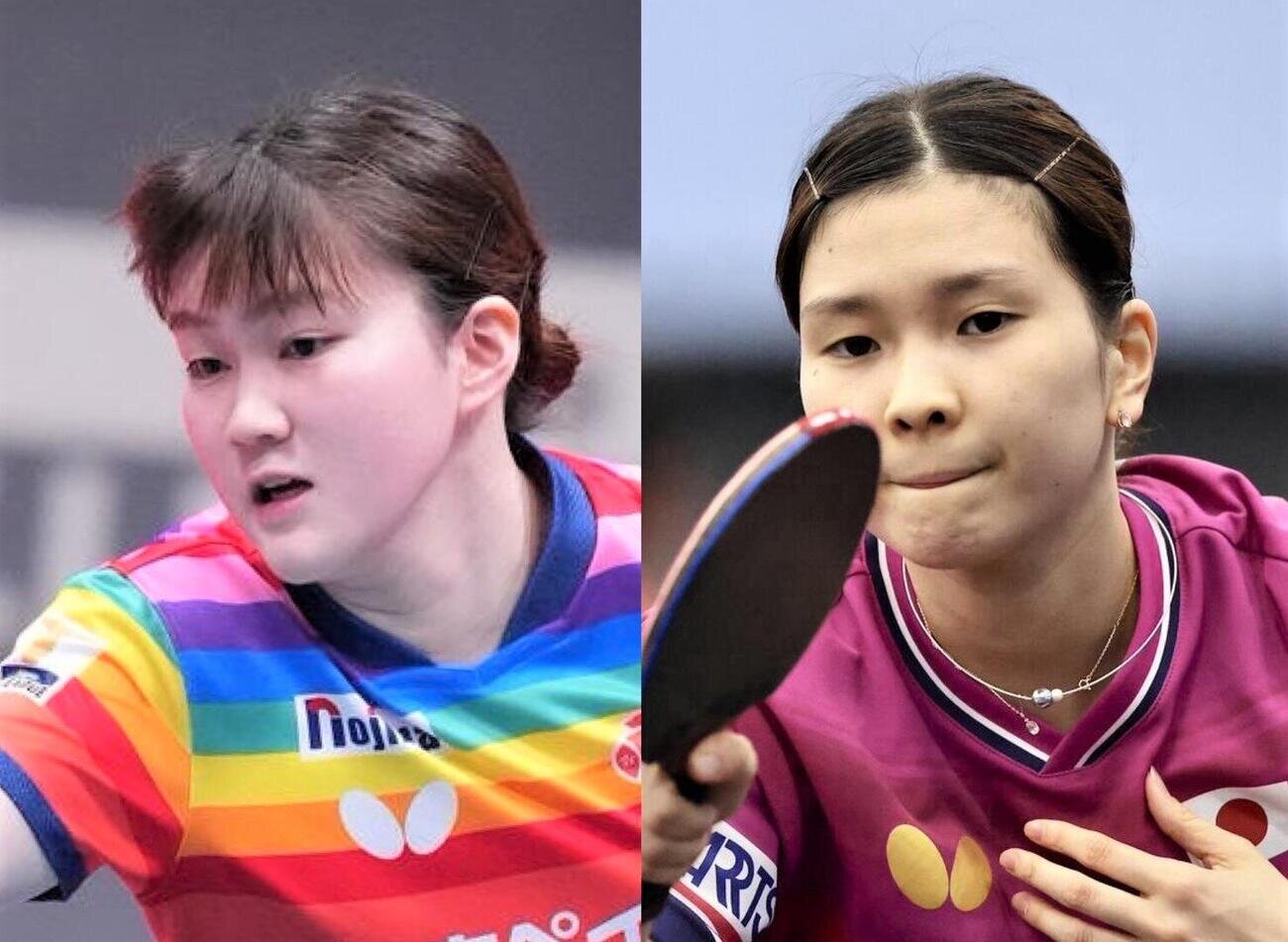 大藤沙月（左）と橋本帆乃香
