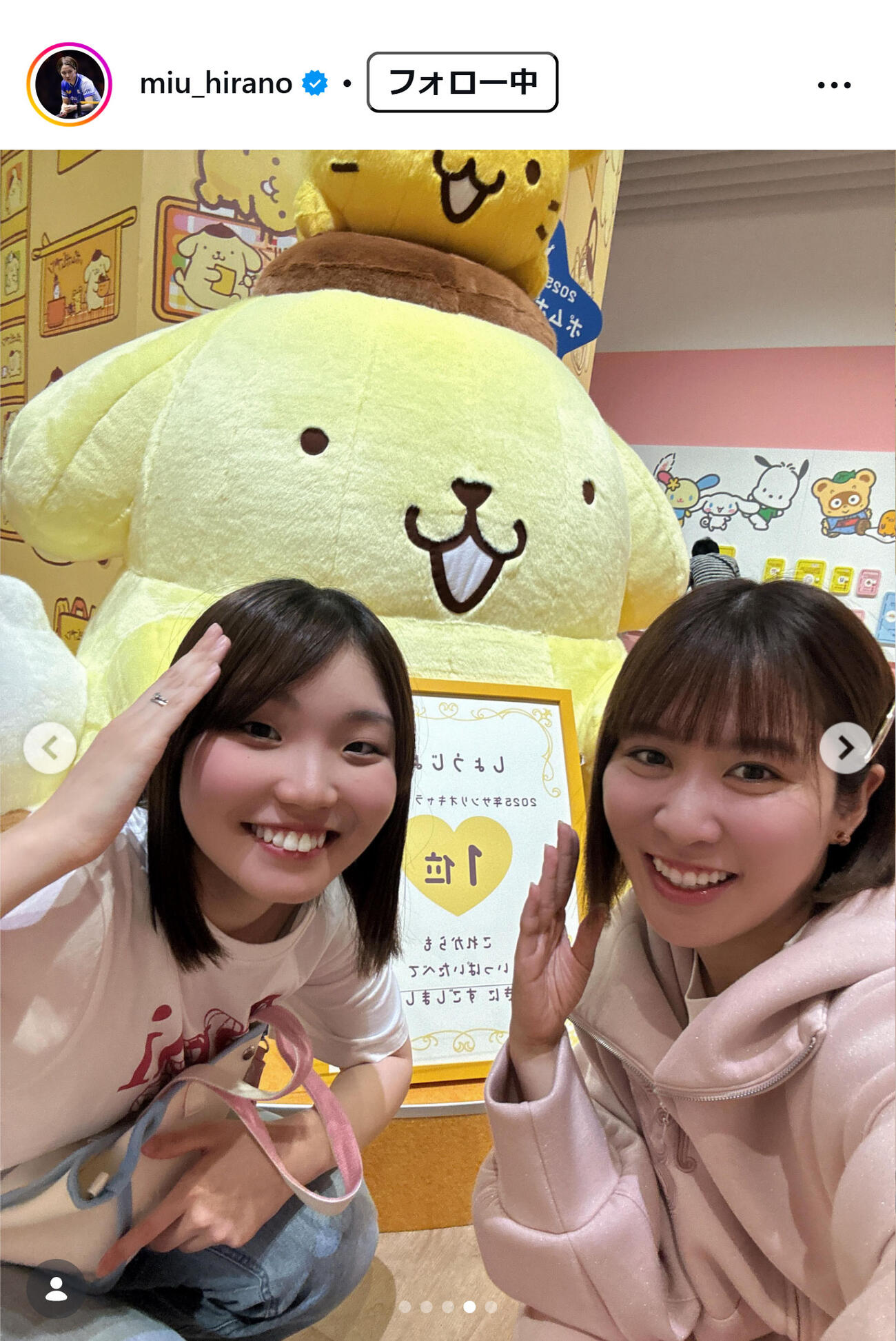 平野美宇のインスタグラムから