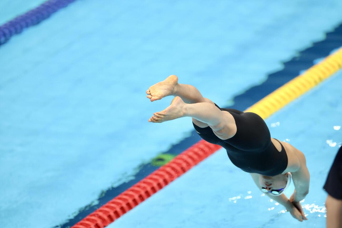 第102回日本選手権水泳競技大会　第4日　女子50メートル平泳ぎ予選に臨む鈴木聡美（撮影・河田真司）