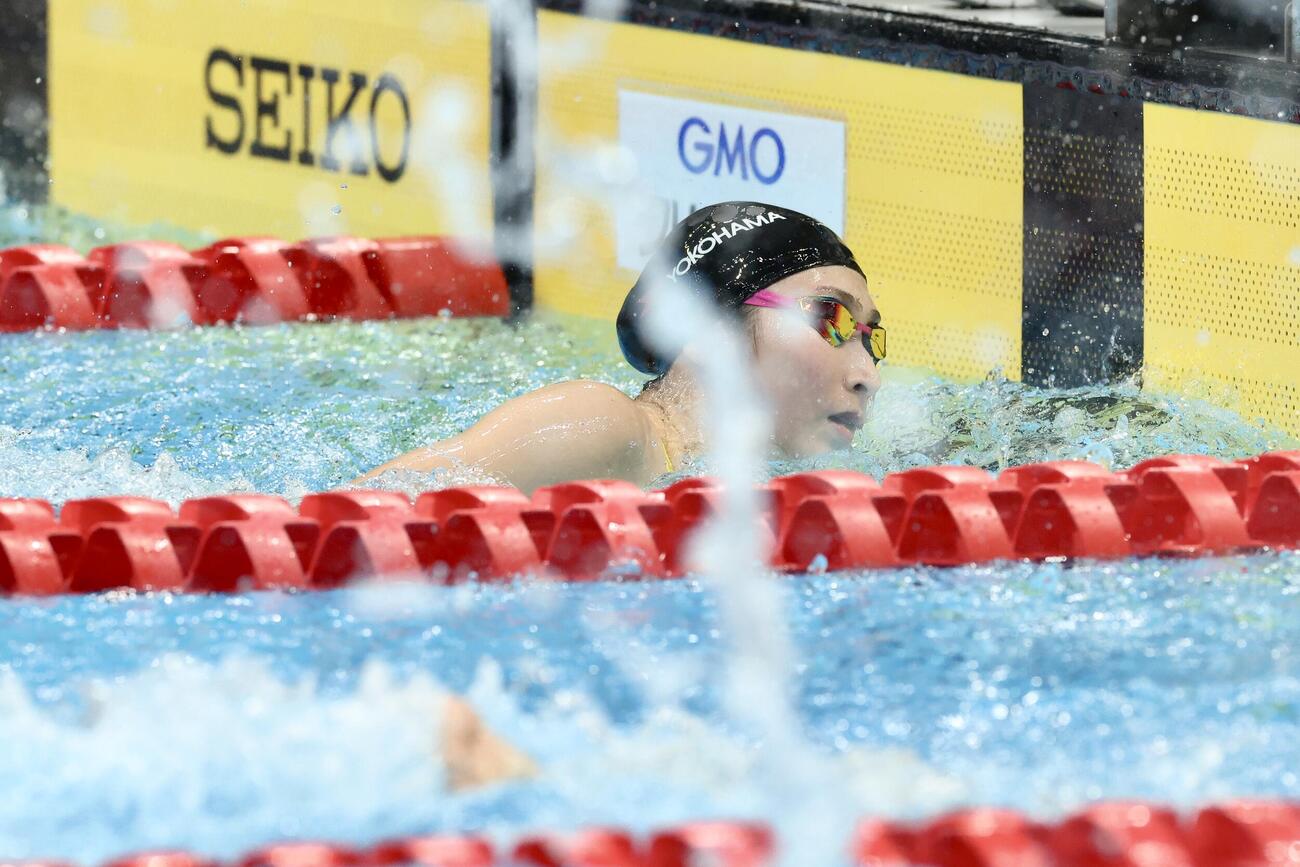 女子50メートル自由形B決勝を終える池江璃花子（撮影・河田真司）