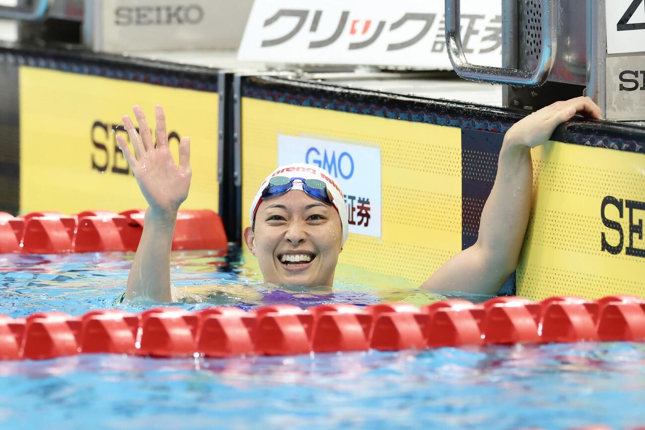 第102回日本選手権水泳競技大会　第4日　女子50メートル平泳ぎで優勝する鈴木聡美（撮影・河田真司）