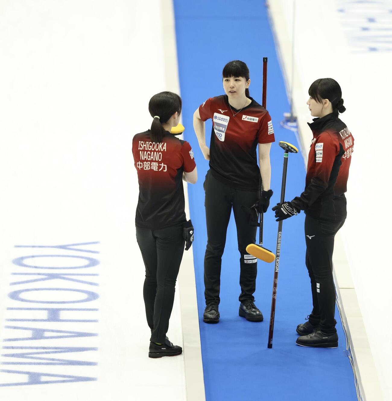 日本カーリング選手権大会　横浜2026　女子2次リーグに臨む中部電力（撮影・河田真司）