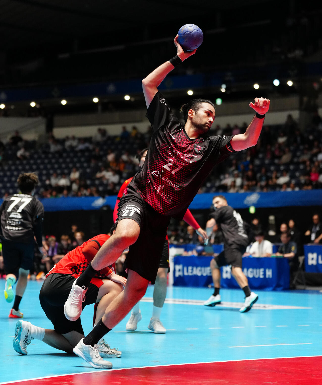 リーグH　プレーオフ　準々決勝　ジークスター東京対大崎埼玉　後半、ゴールを決めるジークスター東京玉川裕康（撮影・鈴木みどり）＝2026年6月12日