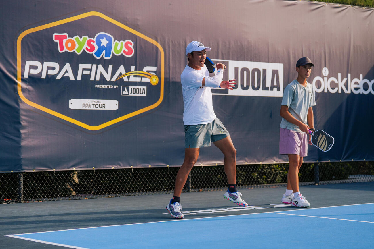 ソフトテニスからピックルボールに転向した船水雄太（写真：LaurenYoon）