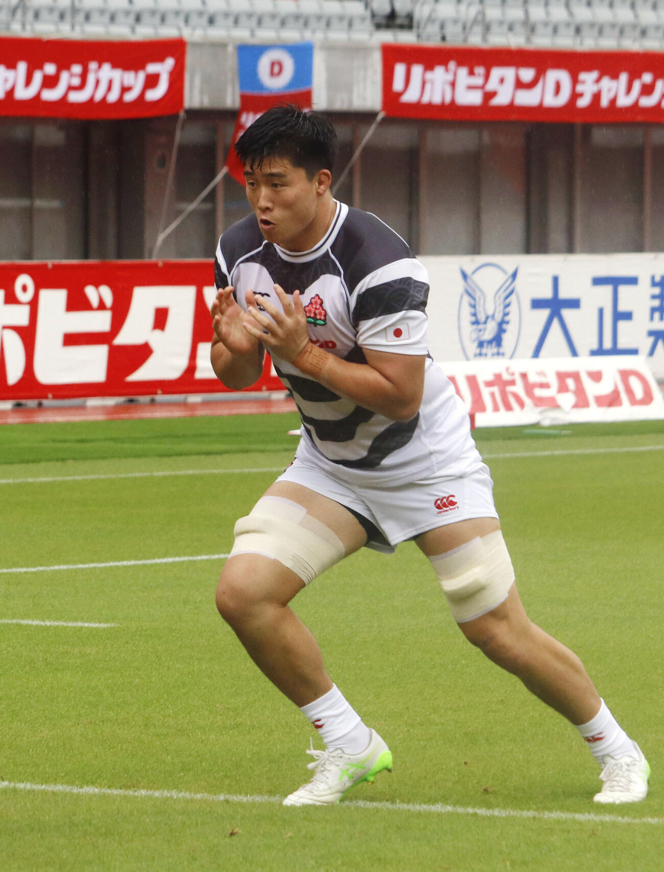 マオリ・オールブラックス戦に向け調整する下川（共同）
