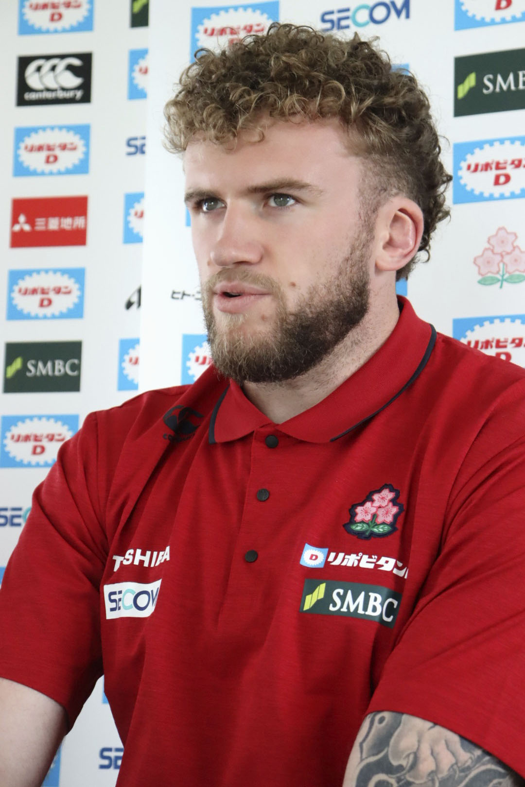 記者会見するラグビー日本代表のディアンズ＝2日、宮崎市（（C）JRFU）