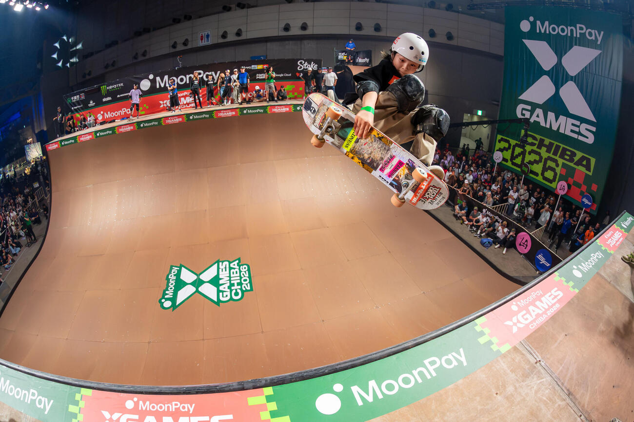 「X Games Chiba 2026」の男子スケートボード・バートで金メダルを獲得した小6のスケートボーダー・河上恵蒔