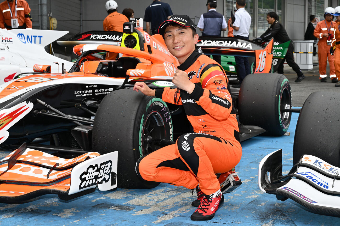 公式予選でポールを獲得した野尻智紀（JRP提供）